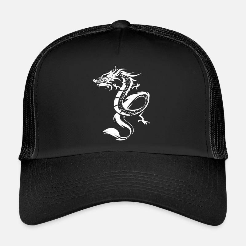 Chinesischer Drache Symbol - Trucker Cap - Schwarz/Schwarz