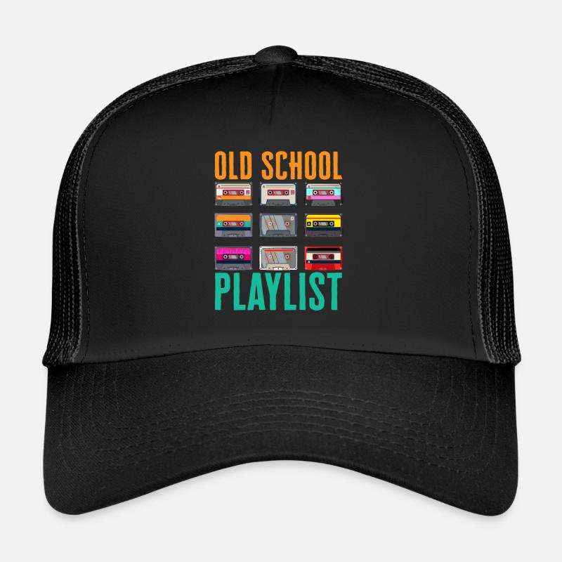 Old School Playlist - Trucker Cap - Schwarz/Schwarz