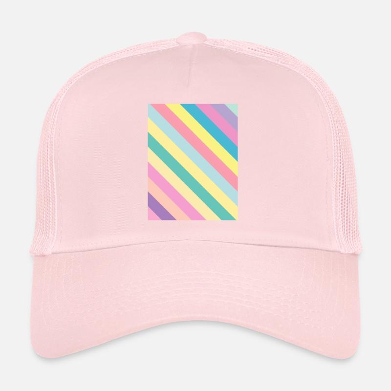 Rayures pastel obliques - rayures inclinées Casquette trucker 