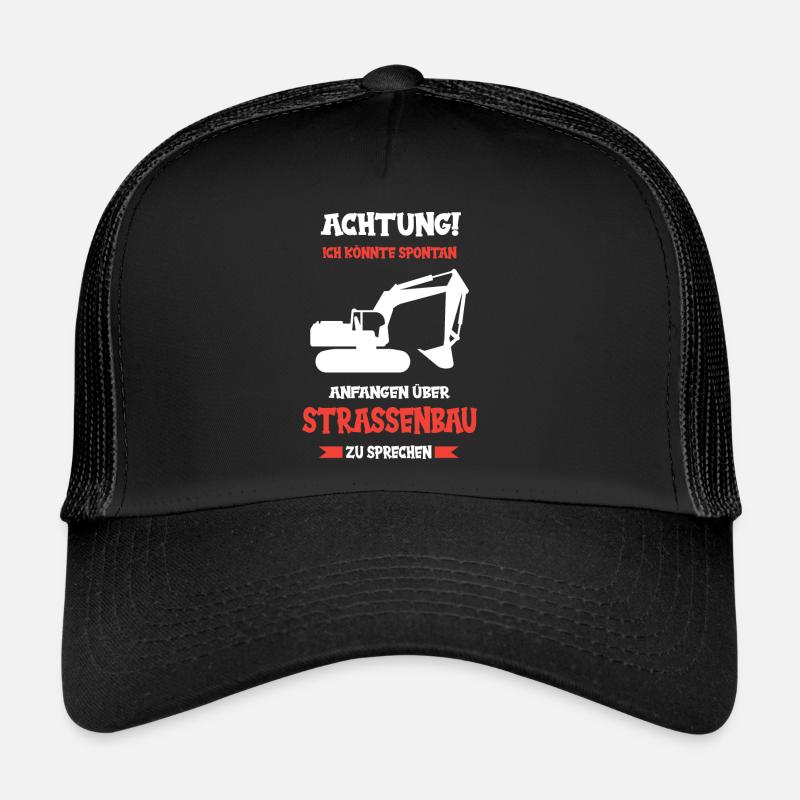 Straßenbau Strassenbauer Bauarbeiter Straßenbauer - Trucker Cap - Schwarz/Schwarz