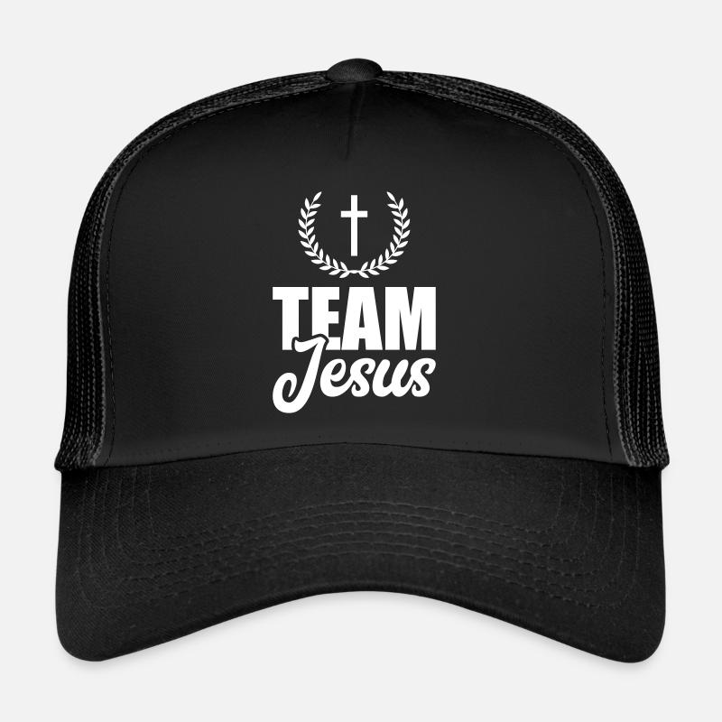 team jesus crois - Casquette trucker - noir/noir
