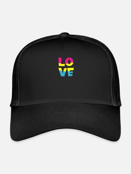 pansexual LGBT pansexual love gift - Trucker Cap - black/black - Front