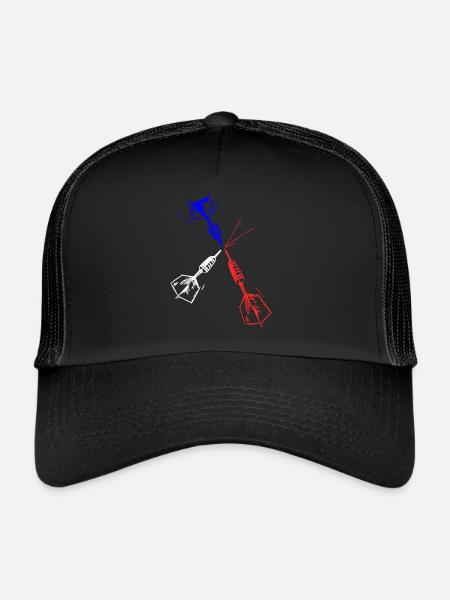 Fléchettes couleur nationale de votre joueur préféré - Casquette trucker  - noir/noir - Devant