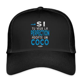 la perfection adopte un Coco Cadeau Corentin - Casquette trucker  - noir/noir - Devant