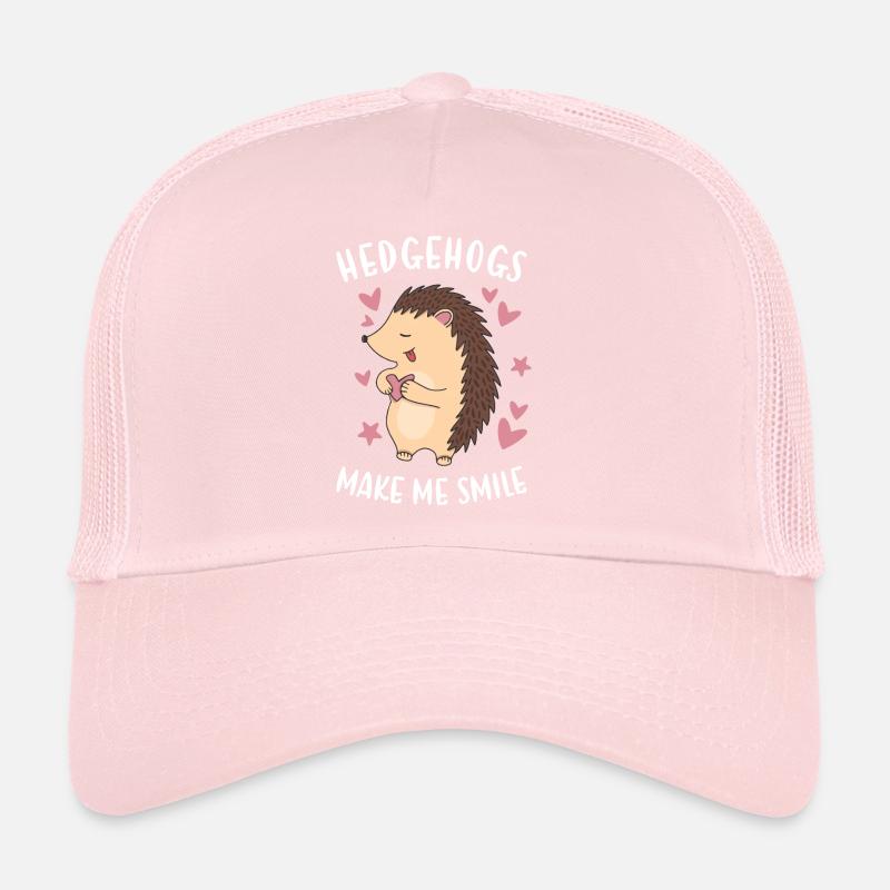 Hedgie Hedgehogs Make Me Smile Hedgehog Trucker Cap