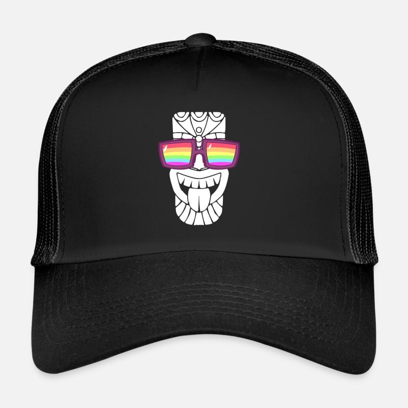 Sonnenbrille mit Regenbogenfahne - Trucker Cap - Schwarz/Schwarz