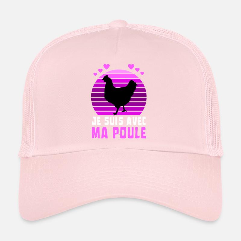 Je suis avec ma poule Vintage Sunset Violet Casquette trucker 