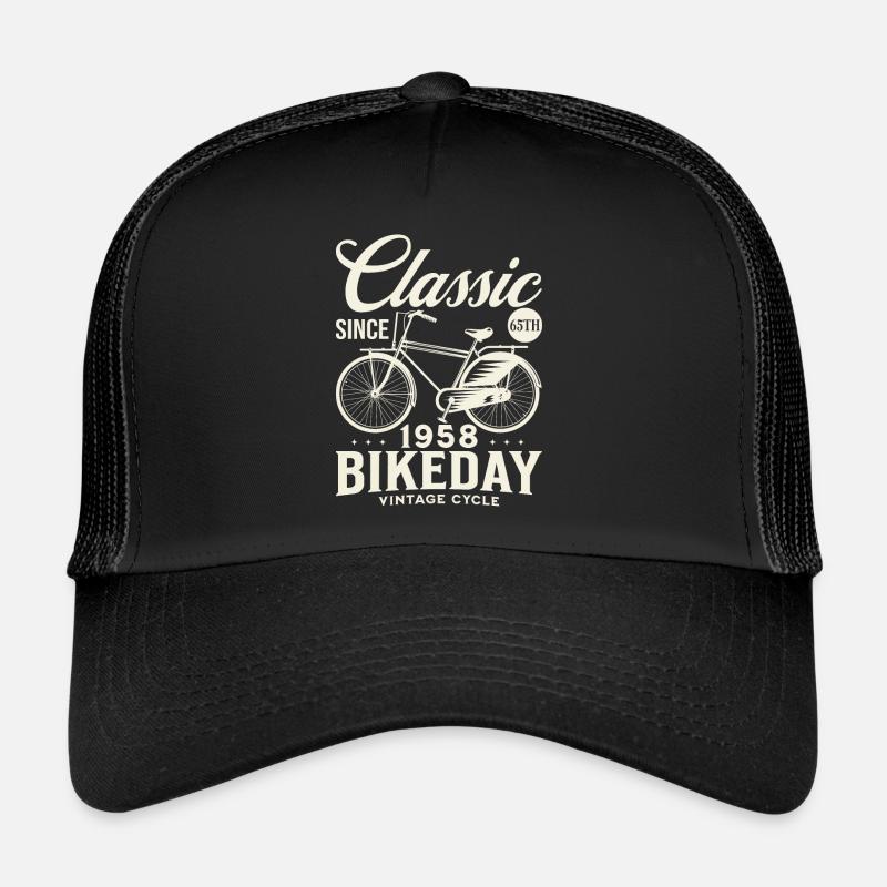 Fan De Vélo 1958 65 Ans Anniversaire Cycliste Casquette trucker 