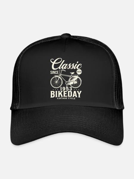 Fan De Vélo 1953 70 Ans Anniversaire Cycliste - Casquette trucker  - noir/noir - Devant