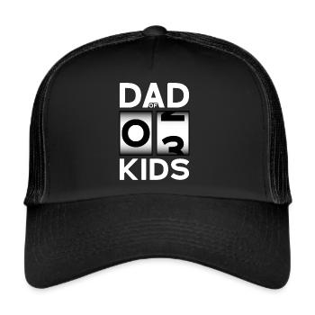DAD OF 3 KIDS PAPA DREI KINDER - Trucker Cap - Schwarz/Schwarz - Vorne