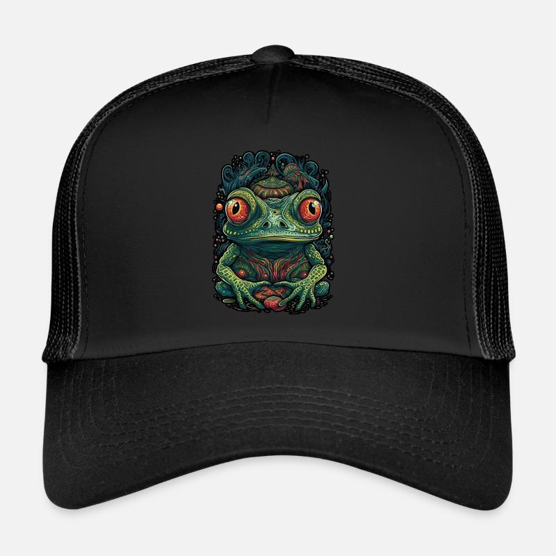 Trippy Frog - Psychedelic Motif Trucker Cap