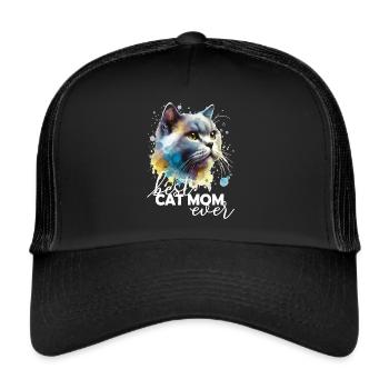 Meilleure Maman De Chat Beste Katzenmama - Casquette trucker  - noir/noir - Devant
