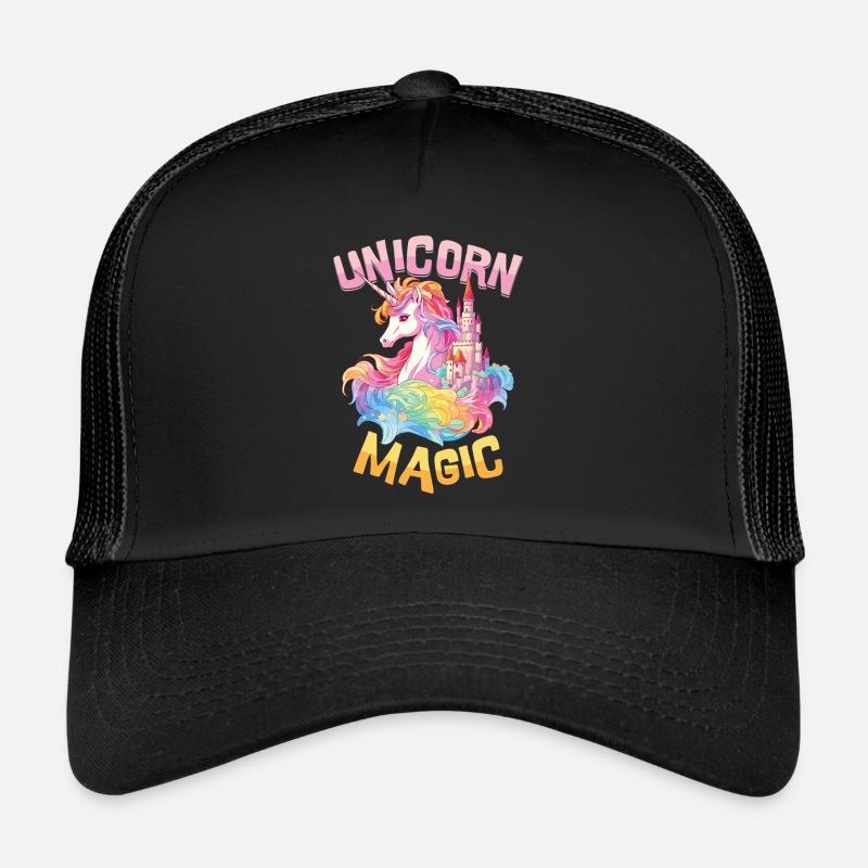 Unicorn, Magic, Rainbow, Castle, Colorful, Fantasy Trucker Cap