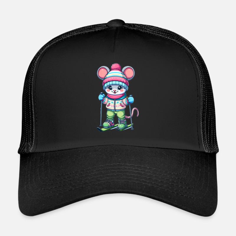 Cute Skier Mouse Trucker Cap