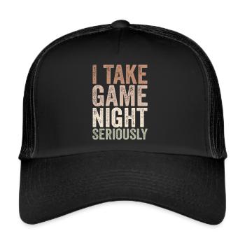 Ich nehme den Spieleabend ernst - Trucker Cap - Schwarz/Schwarz - Vorne
