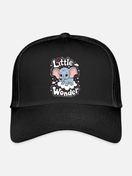 Petite Merveille Éléphant Enfant - Casquette trucker  - noir/noir - Devant