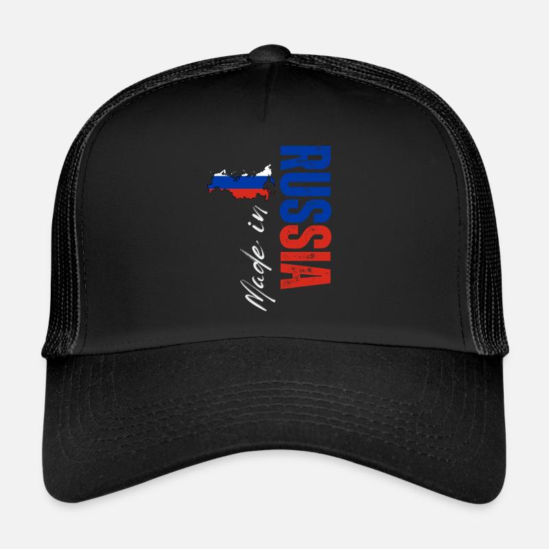 Made in Russia, russischer Stolz - Trucker Cap - Schwarz/Schwarz