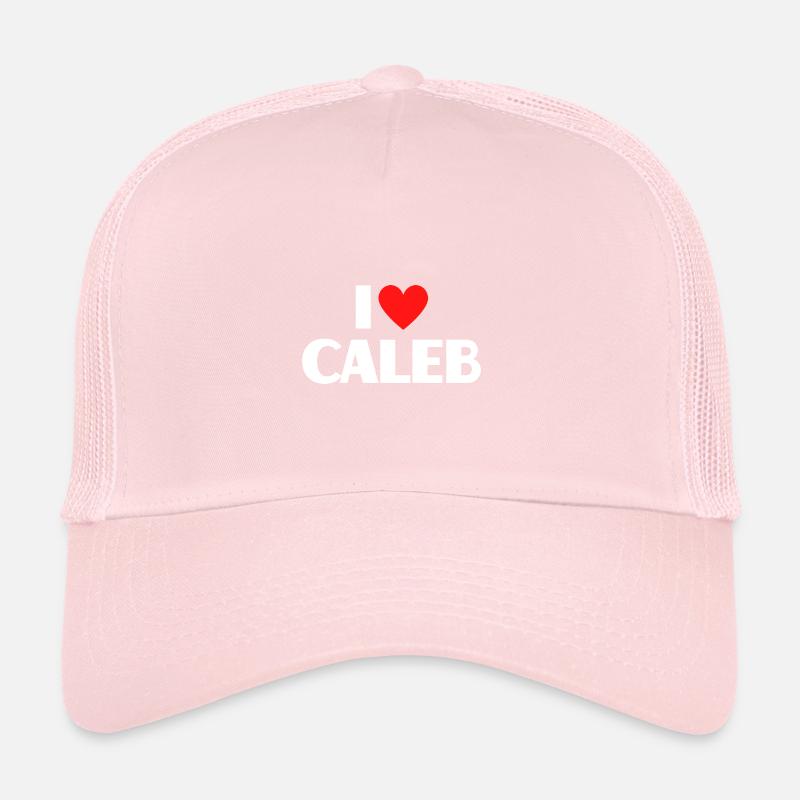 I love Caleb Rotes Herz Liebe Fan Geschenk Trucker Cap