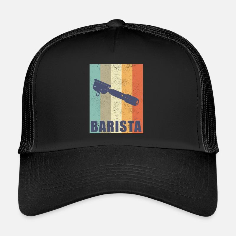 Barista Siebträger Espresso Kaffee Geschenk - Trucker Cap - Schwarz/Schwarz