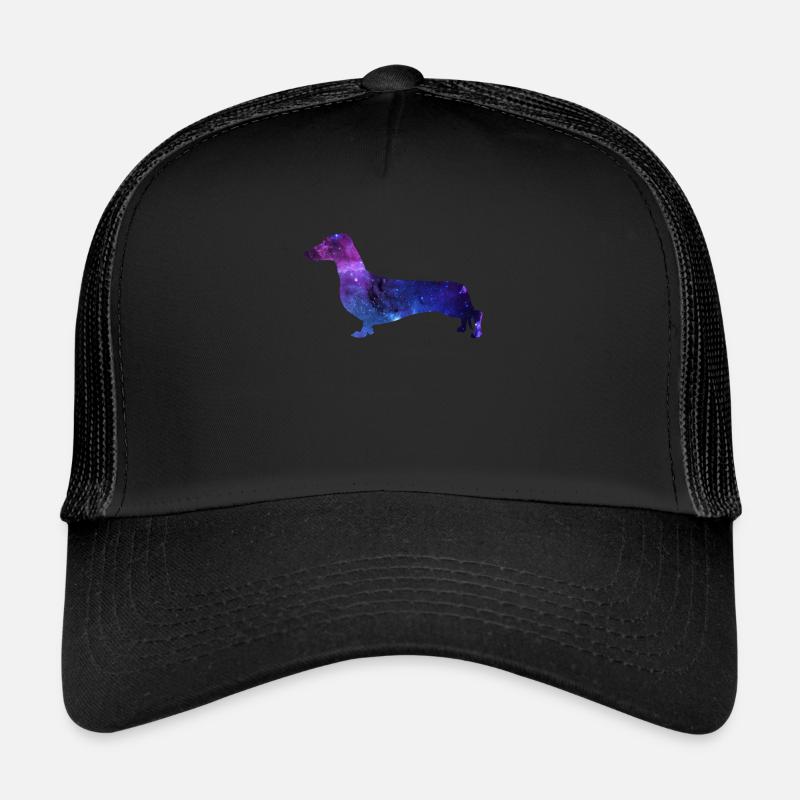 Dackel Galaxy Hund Geschenk - Trucker Cap - Schwarz/Schwarz