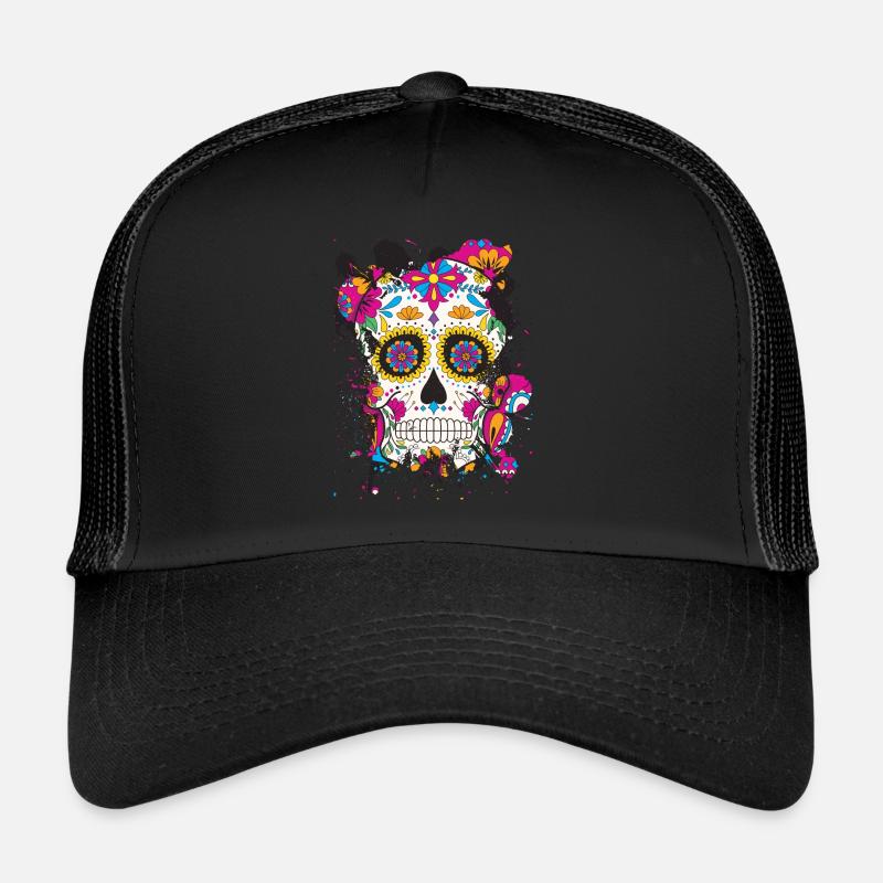 Crâne en sucre dia de los muertos Casquette trucker 