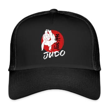 Judo Self Defense Fighter Throw Japan Sign - Trucker Cap - black/black - Front
