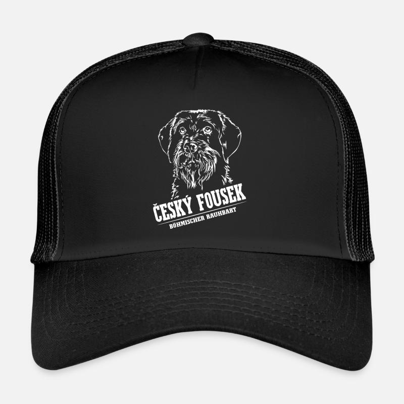 CESKY FOUSEK Böhmischer Rauhbart Jagdhund Wilsigns - Trucker Cap - Schwarz/Schwarz