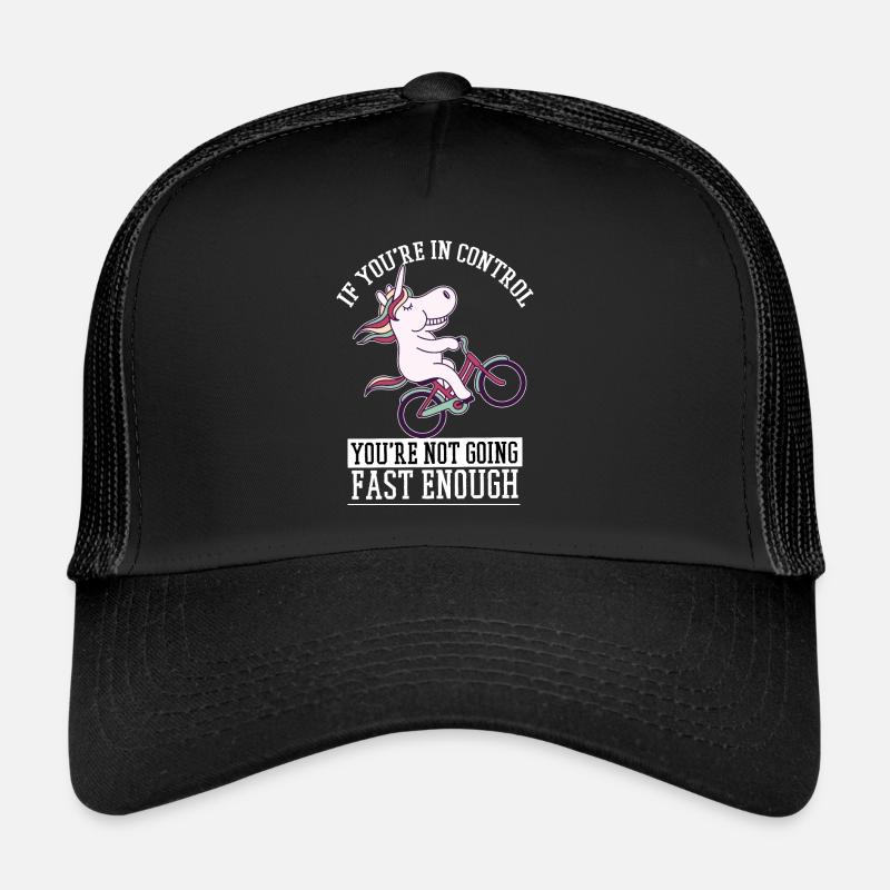 Douce licorne sur un vélo - Casquette trucker  - noir/noir