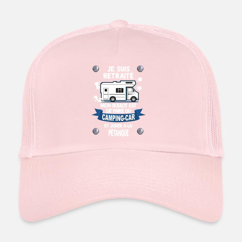 Camping car pétanque retraite Casquette trucker 