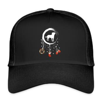Großer Schweizer Sennenhund Weihnachten Weihnachts - Trucker Cap - Schwarz/Schwarz - Vorne