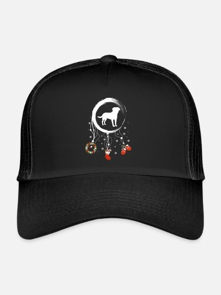 Großer Schweizer Sennenhund Weihnachten Weihnachts - Trucker Cap - Schwarz/Schwarz - Vorne