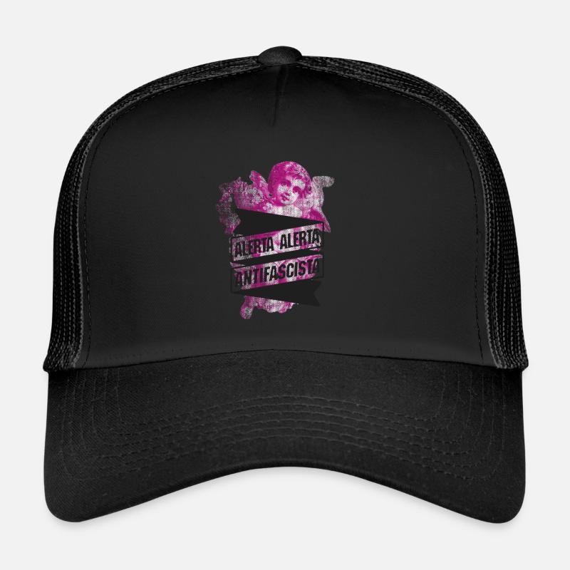 Ange antifasciste - Casquette trucker  - noir/noir