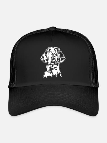 Grand Danois Arlequin Portrait Chiens Wilsigns - Casquette trucker  - noir/noir - Devant