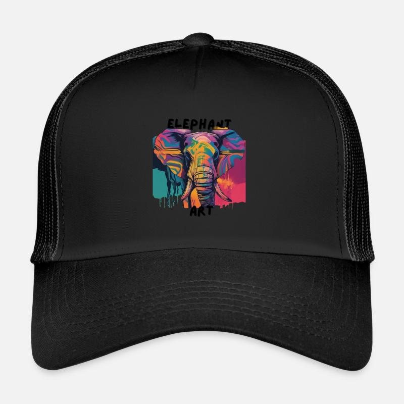 La steppe d’Afrique et les animaux - Casquette trucker  - noir/noir
