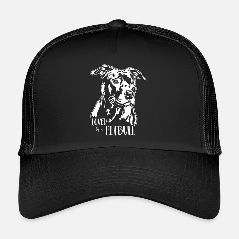 Loved by a Pitbull American Pitbull Dogs Wilsigns Trucker Cap