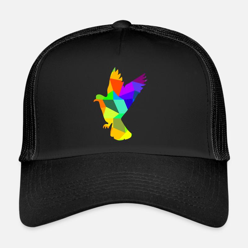 Dove Bird Rainbow Animals Polygon Trucker Cap
