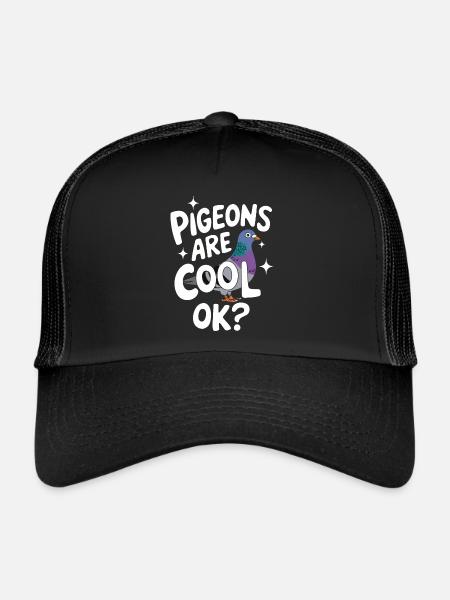 Pigeon Pigeons Animal Oiseau - Casquette trucker  - noir/noir - Devant