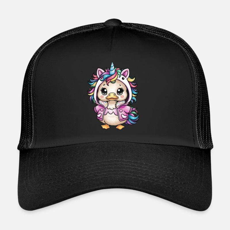 Cartoon Kawaii Entchen mit Einhorn Outfit Trucker Cap