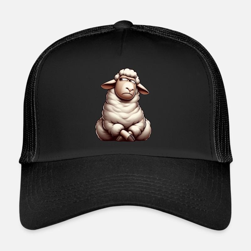 mouton sceptique dessin animé taureau Casquette trucker 