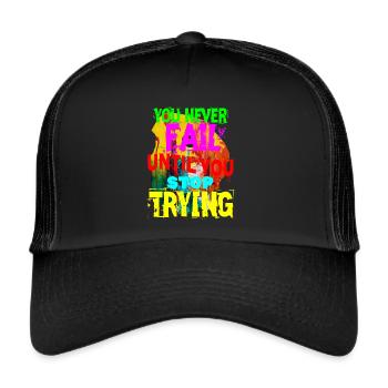 Mode Femme, Homme. Woman Man, Fashion. - Casquette trucker  - noir/noir - Devant