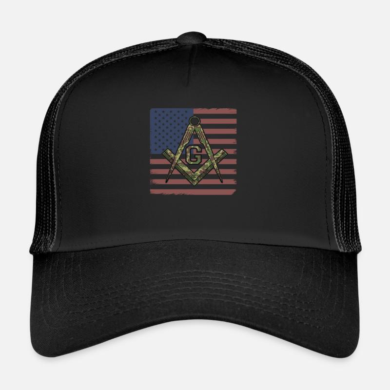 Drapeau américain maçon maçon maçon camouflage franc-maçon Casquette trucker 