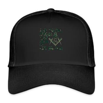 Maçon Maçon Maçon Camo Franc-maçon - Casquette trucker  - noir/noir - Devant