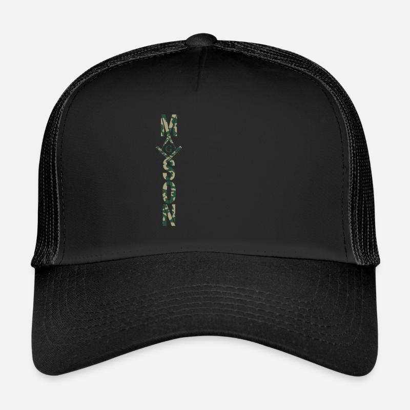 Maçon Camo Franc-maçon Maçon - Casquette trucker  - noir/noir