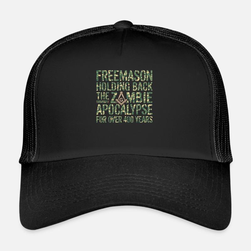 Zombie Apocalypse Mason Maçon Maçon Camo Franc-maçon Casquette trucker 