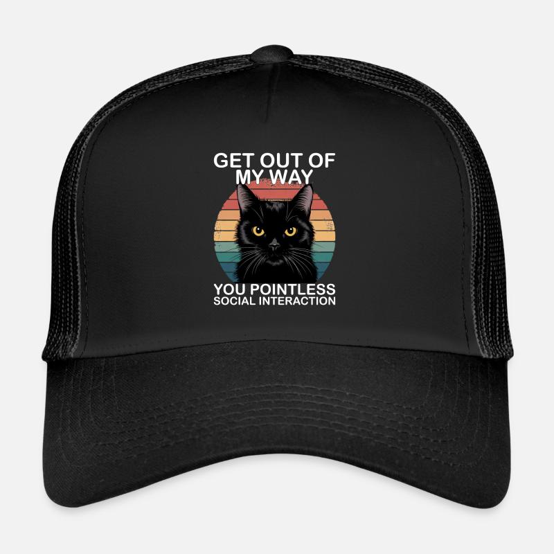 Lustige Schwarze Katze Trucker Cap