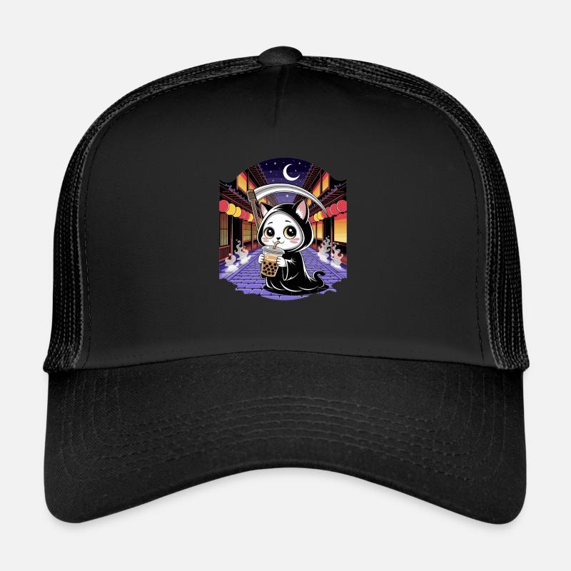 Sensenmann Anime Katze Kirschblüte Trucker Cap