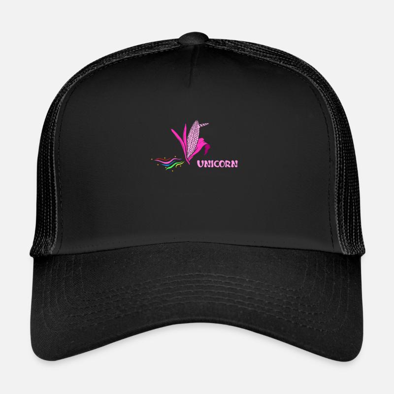 Uni Corn - Unicorn Unicorn Corncob Gift - Trucker Cap - black/black