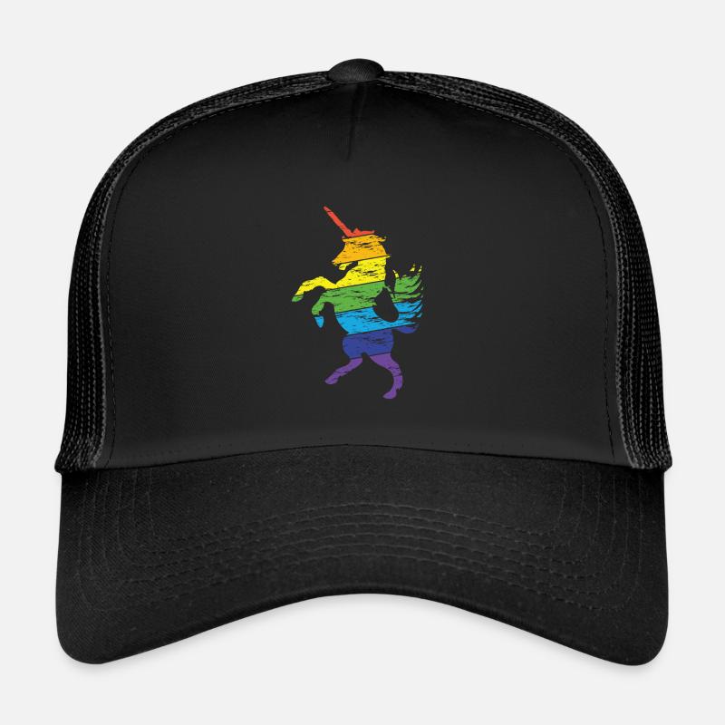 Unicorn rainbow - Trucker Cap - black/black