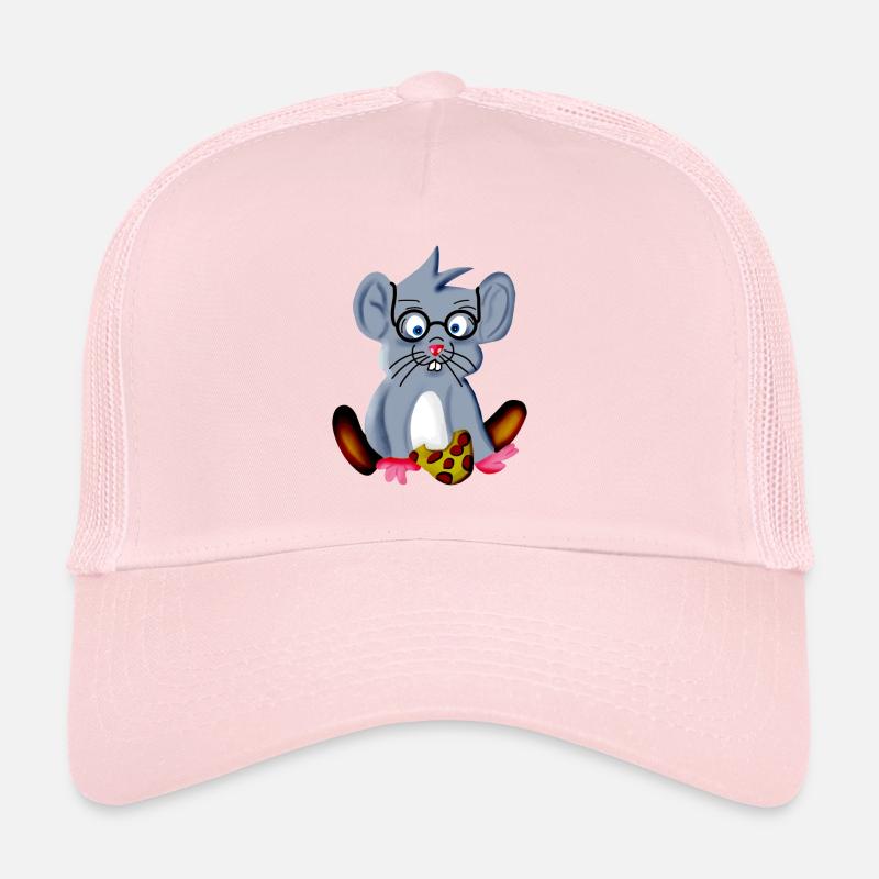 Souris nerd intelligente avec des lunettes comme un serpent de spectacle Casquette trucker 