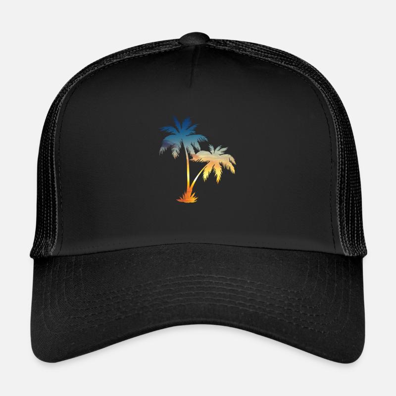 Summer palms - Trucker Cap - Schwarz/Schwarz